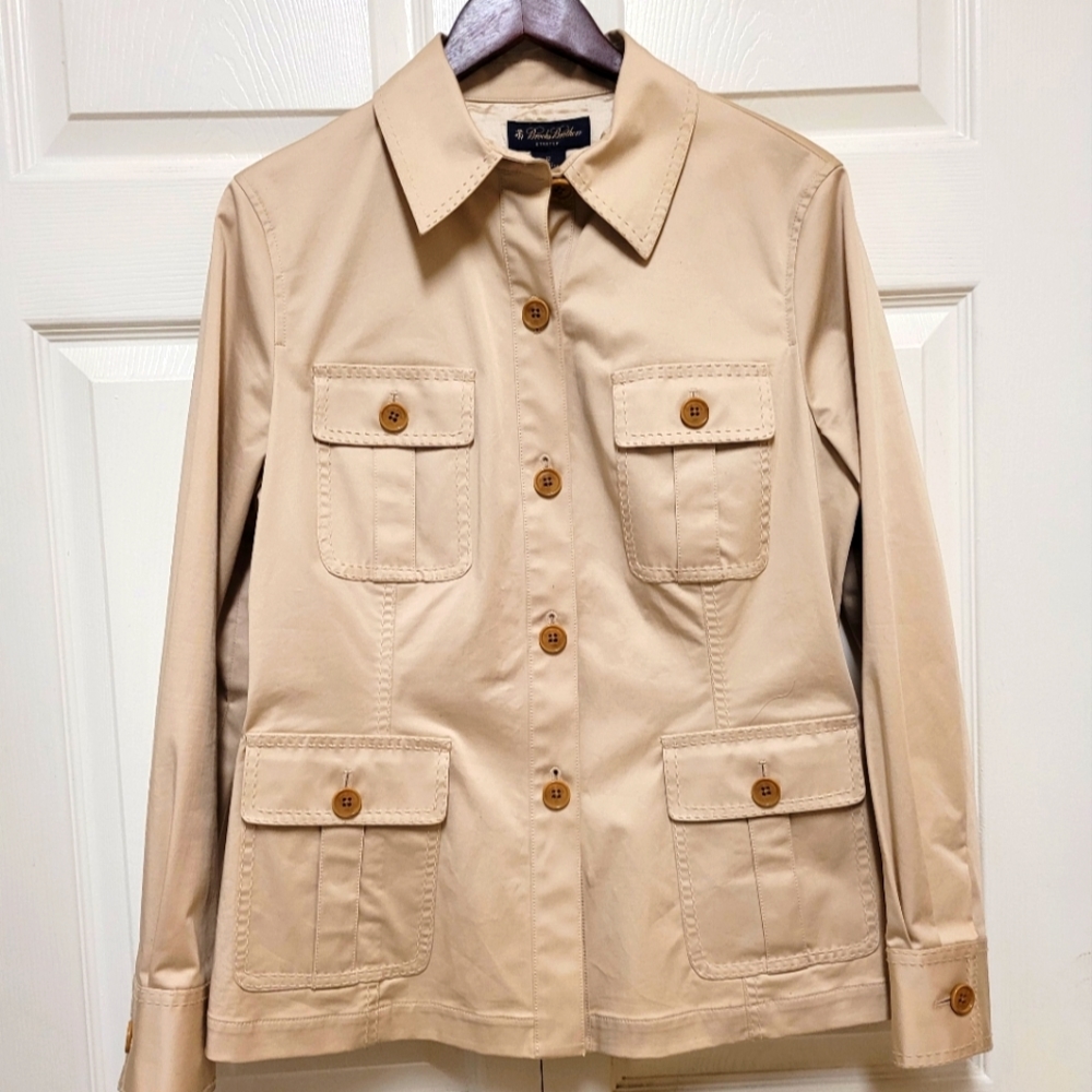 Brooks Brothers stretch brown cotton jacket